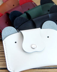 Cute LEATHER Womens Small Dog Change Wallet Leather Card Wallet FOR Women