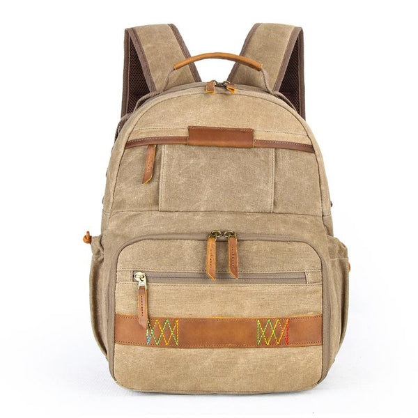 GREEN LARGE CANVAS WATERPROOF MENS CANON CAMERA BACKPACK NIKON CAMERA BAG DSLR C SCC02991011