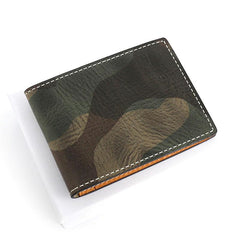Cool Leather Mens Camouflage License Wallet Front Pocket Wallet Slim Card Wallet for Men