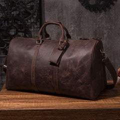Cool Leather Mens Overnight Bags Weekender Bag Vintage Travel Bags Duffle Bags for Men