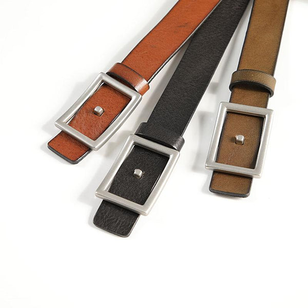 Handmade Slim Genuine Leather Black Fashion Belt Brown Belt Long Belts Slim Belt YBL00882006