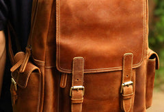 Cool Leather Mens Backpack Travel Backpack Vintage School Backpacks for men