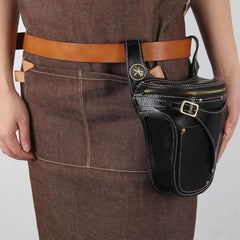 Leather Belt Pouch Mens Small Cases Waist Bag Hip Pack Belt Bags for Men
