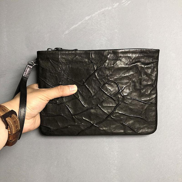 Genuine Leather Mens Clutch Cool Slim Wallet - Back View