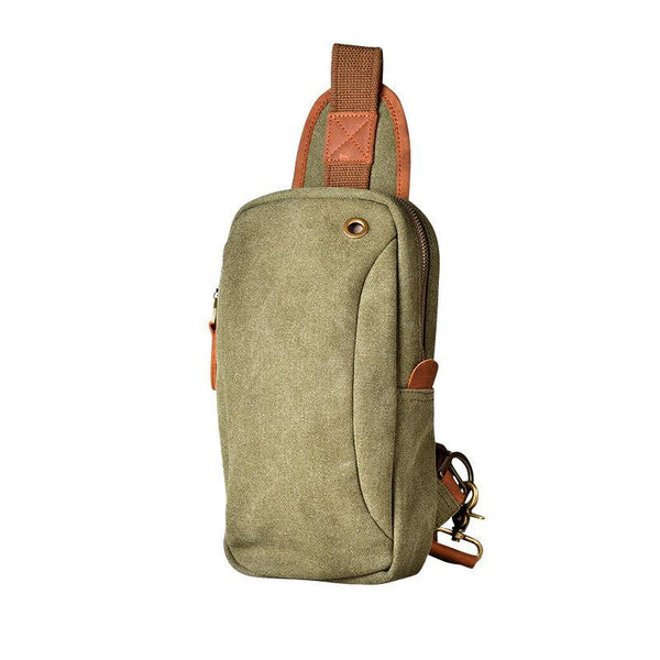 Army Green Canvas Sling Backpack Men's Sling Bag Blue Chest Bag Canvas One shoul LST01191020