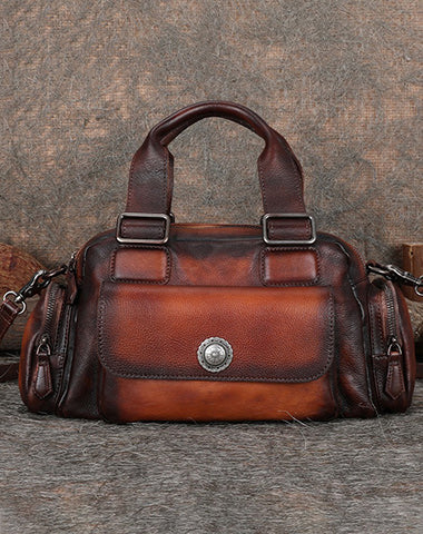 Handmade Red Leather Womens Vintage Handbag Best Shoulder Bag Vintage Crossbody FDS04981040