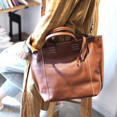 Womens Shopper Bag Leather Tote Bag With Zipper - Annie Jewel
