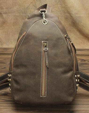 Cool and Retro Khaki Brown Mens Backpacks Vintage School Backpack Travel Backpack Bags for Men