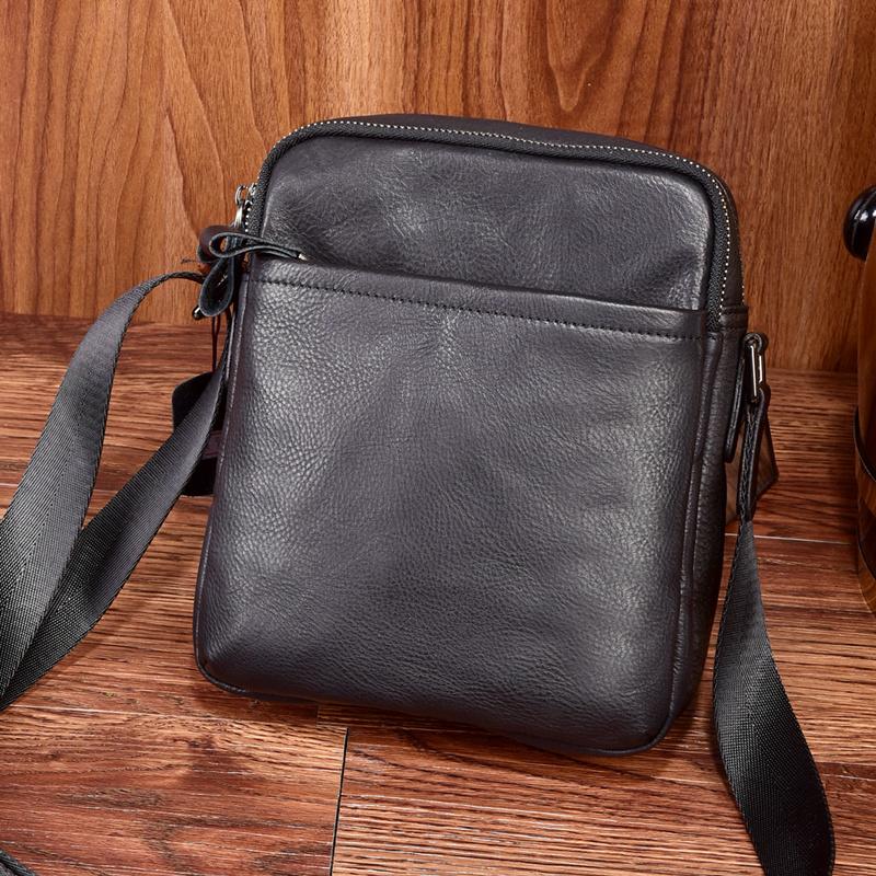 Mens Leather Shoulder Bag. Small Leather Crossbody Bag for 