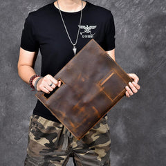 Retro Brown Leather Men Business Clutch Bag Side Bag Handbag Small Messenger Bag For Men