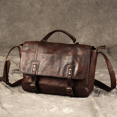 Genuine Leather Vintage Mens Cool Messenger Bag Shoulder Bag for men