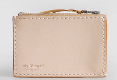 Handmade Leather card change zipper coin wallet purse cute small women wallet - EverHandmade