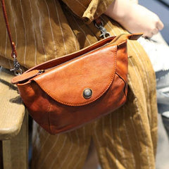 Small Brown Leather Crossbody Bag - Annie Jewel