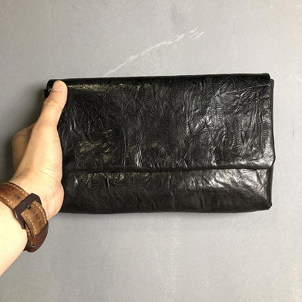 Handmade Leather Mens Clutch Cool Slim Wallet - Back View