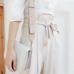 White Leather Women Chain Small Handbag Shoulder Bag For Women