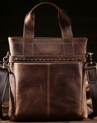 Vintage Leather Men Handbag Briefcase Shoulder Bag Work Bag For Men