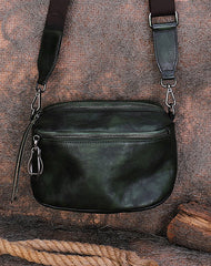 Vintage Leather Womens Saddle Shoulder Bag Small Saddle Crossbody Purse for Ladies