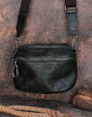 Vintage Leather Womens Saddle Shoulder Bag Small - Open View