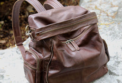 Handmade Leather backpack bag shoulder bag Coffee women leather purse - EverHandmade
