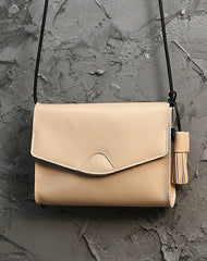 Cute Coffee LEATHER Flip Side Bag Handmade WOMEN Envelope Crossbody BAG Purse FOR WOMEN