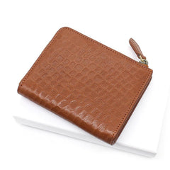 Leather Mens Zipper Small Wallet Slim Wallet Front Pocket Wallet billfold Card Wallet for Men