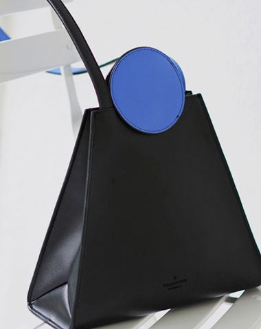 Stylish Leather triangular Black Womens Shoulder Bag Crossbody Bag Purse for Women