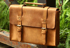 Handmade Leather Mens Cool Messenger Bag Briefcase Square Bag Chest Bag Bike Bag Cycling Bag for men