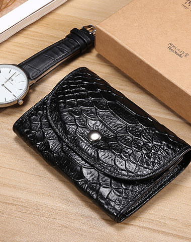 Stylish Womens Green Crocodile Pattern Leather Billfold Wallet Small Wallet with CH00402131