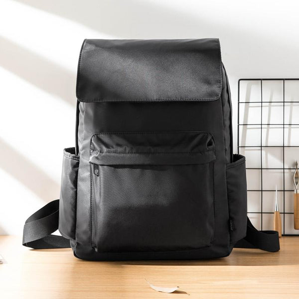 Fashion Black Mens Nylon Backpack Travel Backpacks 15‘’ Laptop Backpack College HB01691012
