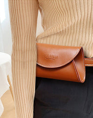Cute Women Leather Fanny Pack Black MIni Leather Sling Bag Small Waist BAG FOR WOMEN