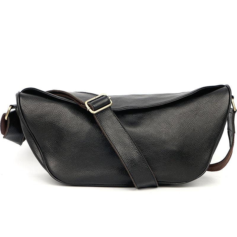 Brown Cool Leather Mens Saddle Messenger Bag Black Courier Bag Black Postman Bag For Men
