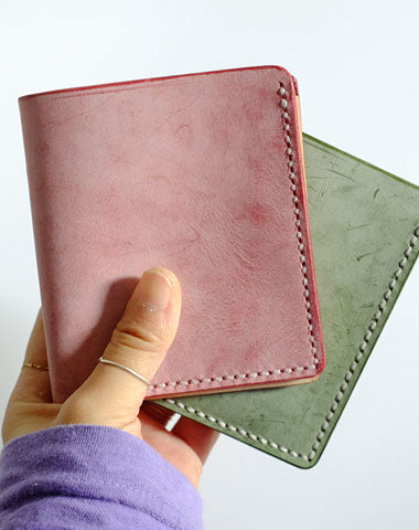 Handmade LEATHER Womens Small Bifold Wallet Leather Small Wallets FOR Women