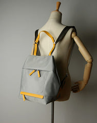 Womens Nylon Backpack Gray Best Satchel Backpack Purse Nylon School Rucksack for Ladies