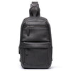 Brown Leather Men's Sling Bag Sling Backpack Chest Bag Black Sling Pack One Shoulder Backpack For Men