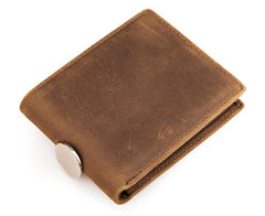 Slim Vintage MENS Leather Bifold Wallet Long and Small Wallet billfold Wallet for MEN