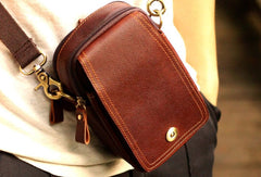 Leather Mens Small Belt Pouch Waist Bag Hip Pack Belt Bag for Men