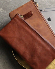 Vintage LEATHER Womens Long Clutch Wallet Zipper Slim Long Wallet FOR Women