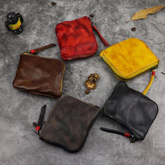 Vintage Leather Wallet Mens Zip Around Small Leather Zip Wallet Mens Wallets That Zip