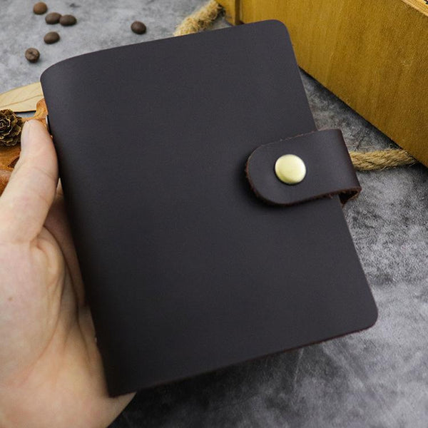 RFID Leather Mens Small Brown Wallet Cardholder - Back View