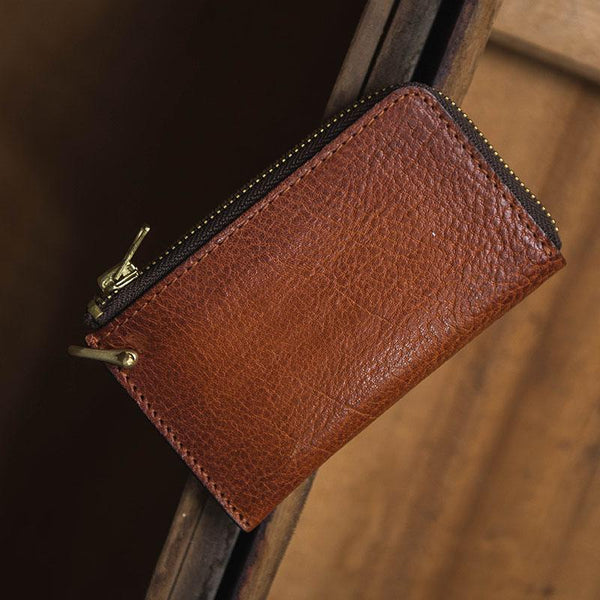 Cool Leather Mens Black Key Chain Wallet - Back View