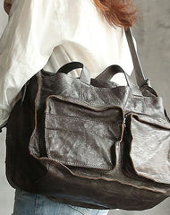 Vintage WOMENs LEATHER Travel Handbag Travel Bag Shoulder Bag FOR WOMEN