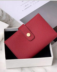 Cute Women Red Leather Trifold Card Holder Card Holder Wallet Slim Card Wallet For Ladies