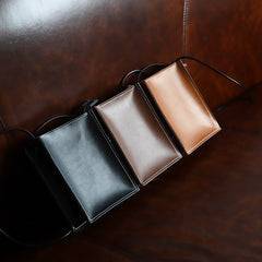 Cute Coffee Leather Phone Purse Women Side Bag Box Phone Crossbody Purse For Women
