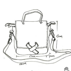 Small Brown Leather Satchel Flap Over Crossbody Bag - Annie Jewel