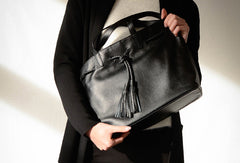 Handmade Genuine Leather Handbag Tote Bag Shopper Bag Shoulder Bag Purse For Women - EverHandmade