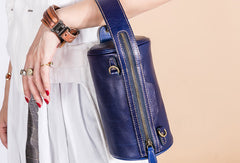 Handmade Leather Handbag Purse Bucket Bag Round Circle Bag Crossbody Bag Shoulder Bag Purse For Women - EverHandmade