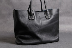 Handmade Leather black tote bag for women leather shoulder bag handbag - EverHandmade