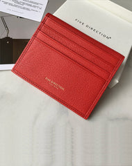 Minimalist Women Dark Gray Leather Slim Card Holders Small Card Wallet Cute Card Holder Credit Card Holder For Women