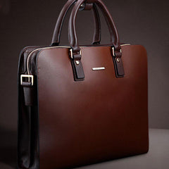 Leather Mens Briefcase Work Bag Business Bag Laptop Bag for men