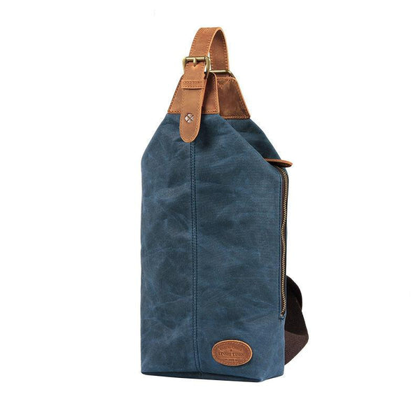 Waxed Canvas Sling Backpack Men's Sling Bag Navy Blue Chest Bag Waxed Canvas One LST00991041